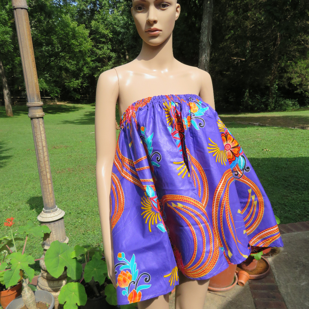 Tropical Ankara Purple Crop Top